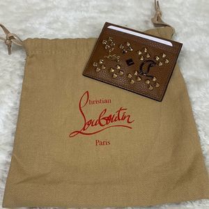 Christian Louboutin Kios Loubisky Spike Leather Card Holder
